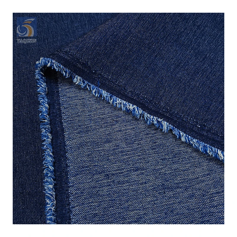 New Arrival Double Cationic Fabric Blue Jeans Polyester Rayon Spandex Stretch Denim Fabric High Quality - 图片 5