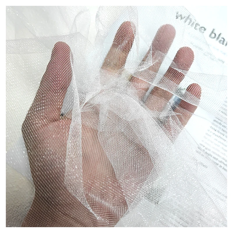 Guangzhou Zhongda Market Soft Glossy Tulle Fabric Medium Hardness 100 Polyester Tulle Mesh Fabric for Wedding - 图片 3