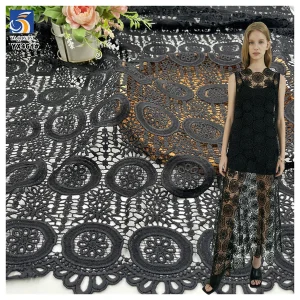 YX461 Solid Color Width 110cm 100 Polyester Lace Fabric Custom Water Soluble Lace Milk Silk Fabric