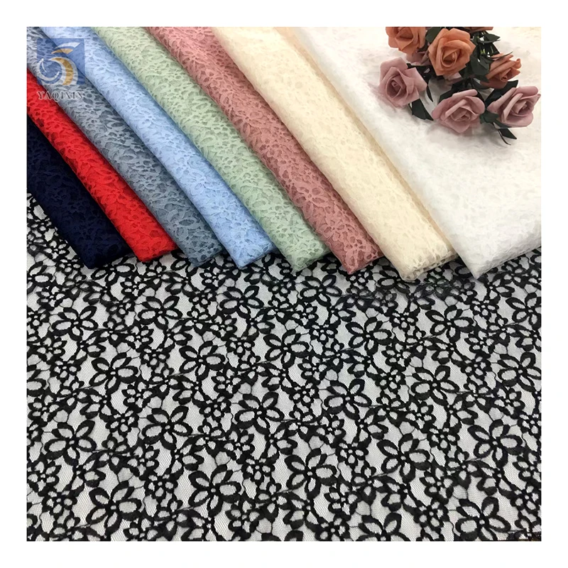 New Fashion Chantilly Lace Fabric 100 Polyester No Stretch Jacquard Lace Chantilly Fabric for Blouse/Dress/Lingerie
