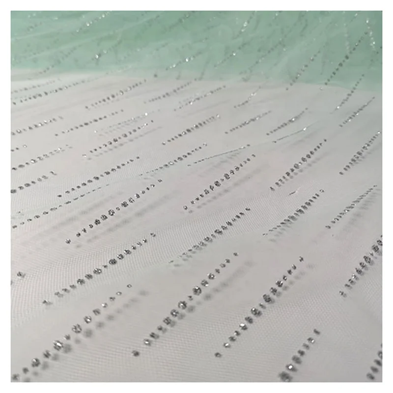 SG17 Custom Bridal Wedding Glitter Tulle Sparkle Glitter Tulle Mesh Fabric