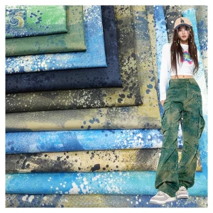Zhongda Factory High Quality Blue Camouflage Fabric Cotton Polyester Twill Fabric for Pants Jacket