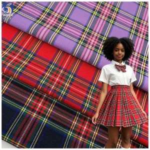 Stock 60 Polyester 40 Cotton Fabric 31888 Standard TC Yarn Dyed Fabric Stock British Dress Scottish Plaid Fabric