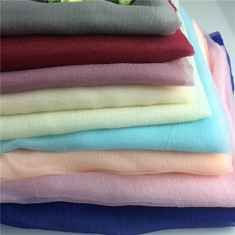 YS-005 Guangzhou Golden Supplier Prices Solid Organza Fabric Moss Crinkle Wrinkle Bubble Seersucker Organza Fabric - 图片 3