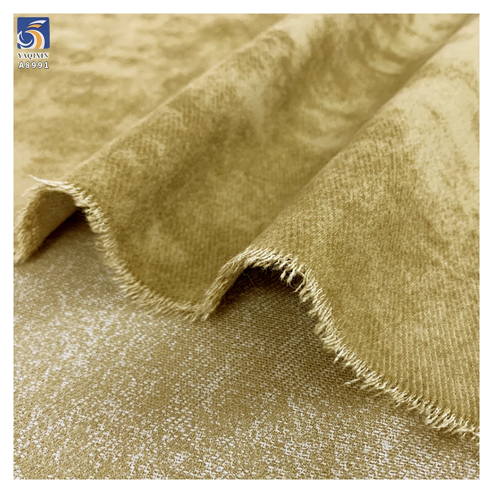 A8991 Custom Retro 360g Heavyweight Twill Fabric for Light Brown Cotton Jackets 100% Cotton Top Quality Twill Fabric - 图片 5