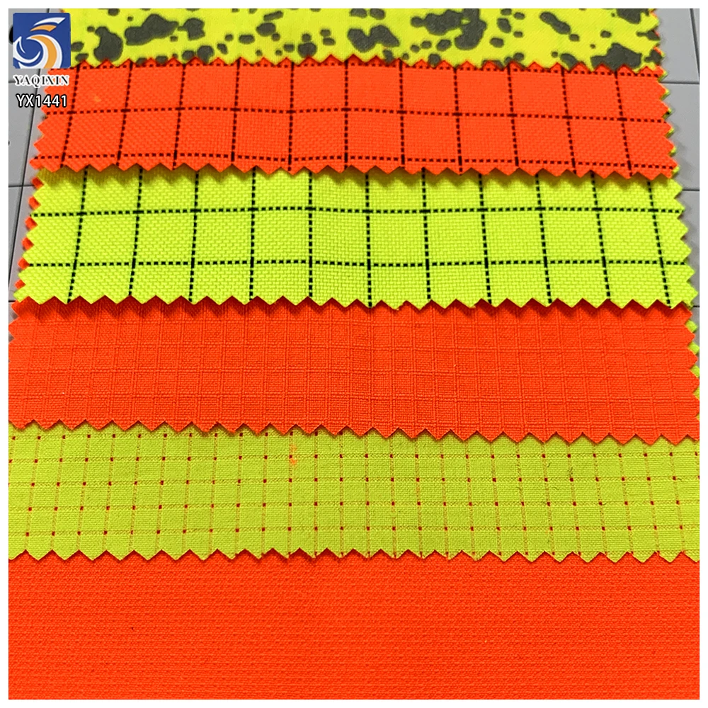 YX1441-1 EN20471 230gsm Hi Vis Fluorescent Fabric 50/50 Poly Cotton Twill Waterproof Fabric for Safety Vest Jacket Workwear - 图片 5