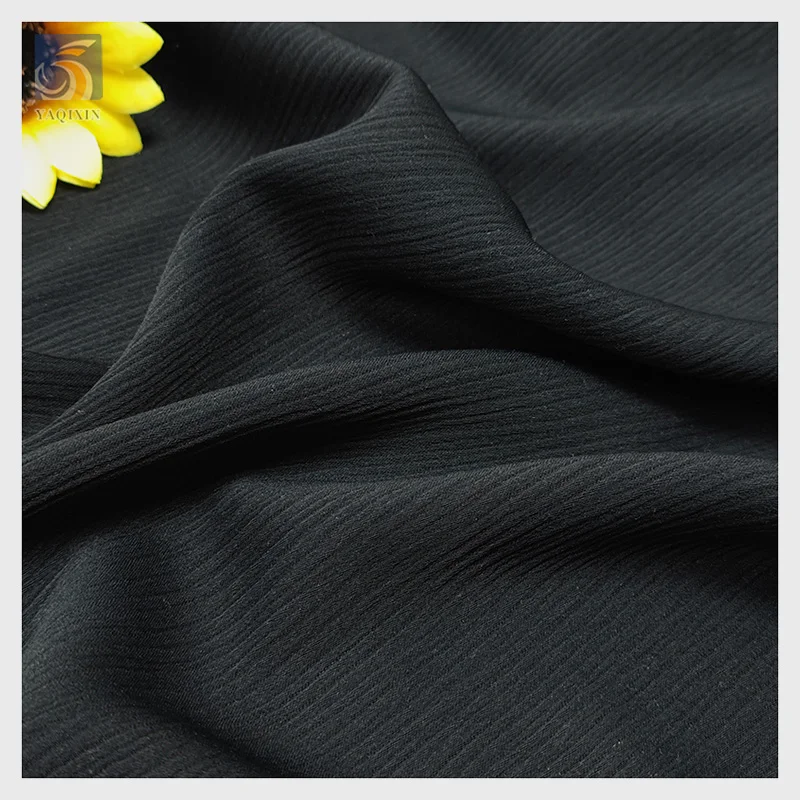 Guangzhou Soft Polyester Chiffon Nida Zoom Fabric for Abaya Muslim Women Fabrics Wholesale Price Dubai Black Custom Woven 150CM - 图片 2