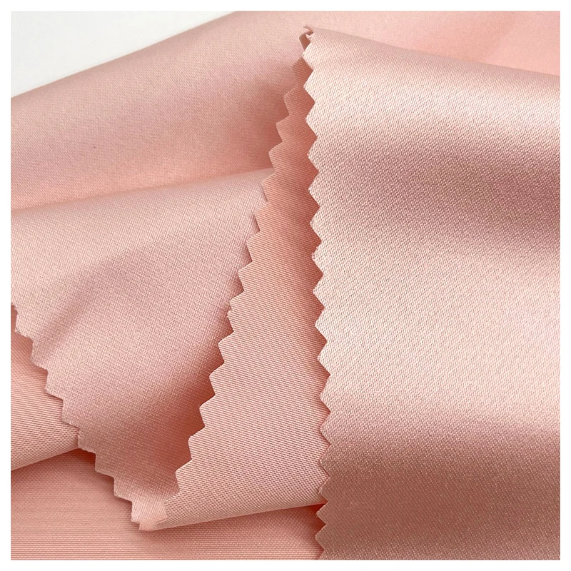DMF15 75D*300D 160gsm Elegant White 100 Polyester Shiny Bridal Satin Fabric for Wedding Dress - 图片 6