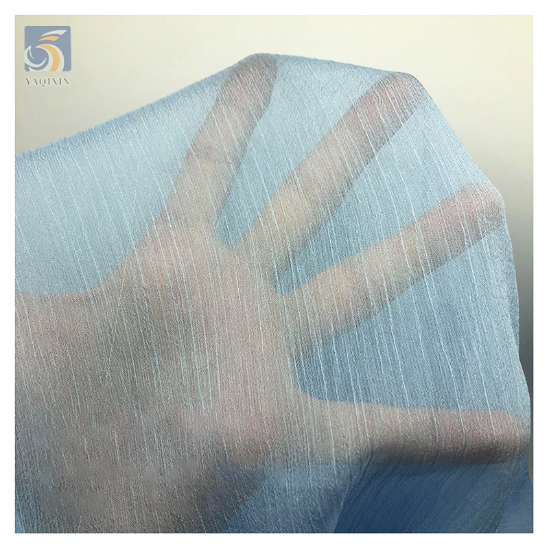 Stock Lot 100% Polyester Crepe Fabric 30D Silk Stripe Wrinkle Crinkle Chiffon Crepe Fabrics for Curtains Clothing - 图片 4