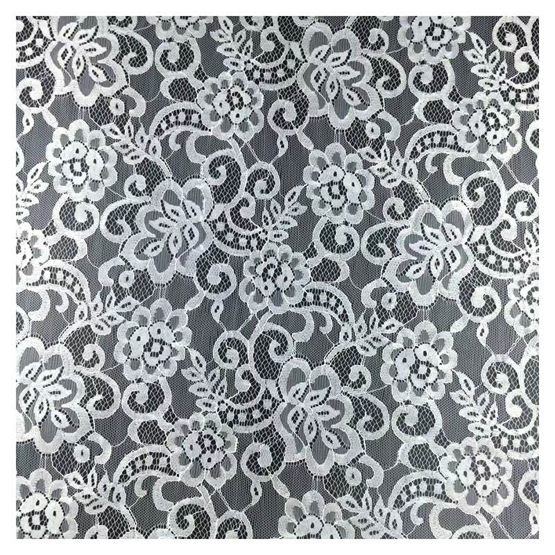Guangzhou Textile and Lace Fabric Manufacturer Swiss Sexy Black Floral Guipure Chantilly Lace Fabric - 图片 5