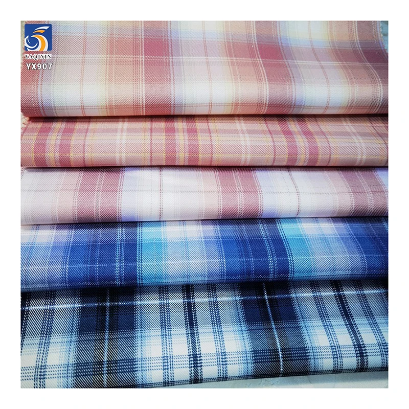 YX907 300D 170gsm African Girls School Uniform Kenya Polyester Jk Skirt Dress Fabric Purple Plaid Yarn-Dyed Fabric - 图片 3
