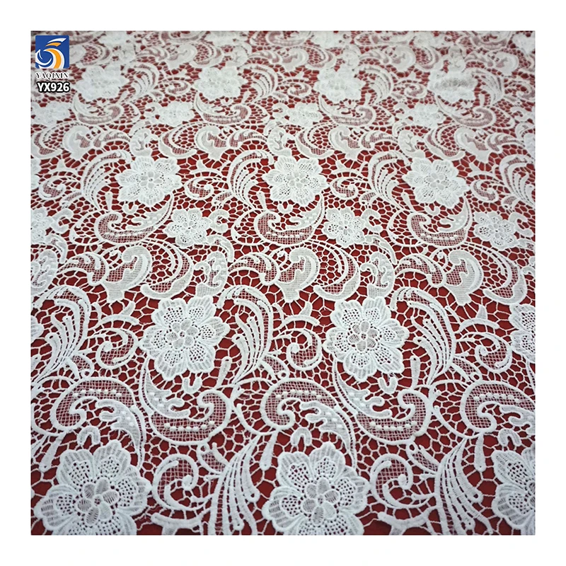 YX926 130gsm Purple Polyester Milk Silk Water-Soluble Embroidery Lace Fabric Flower Lace Fabrics for Woman Skirts - 图片 2