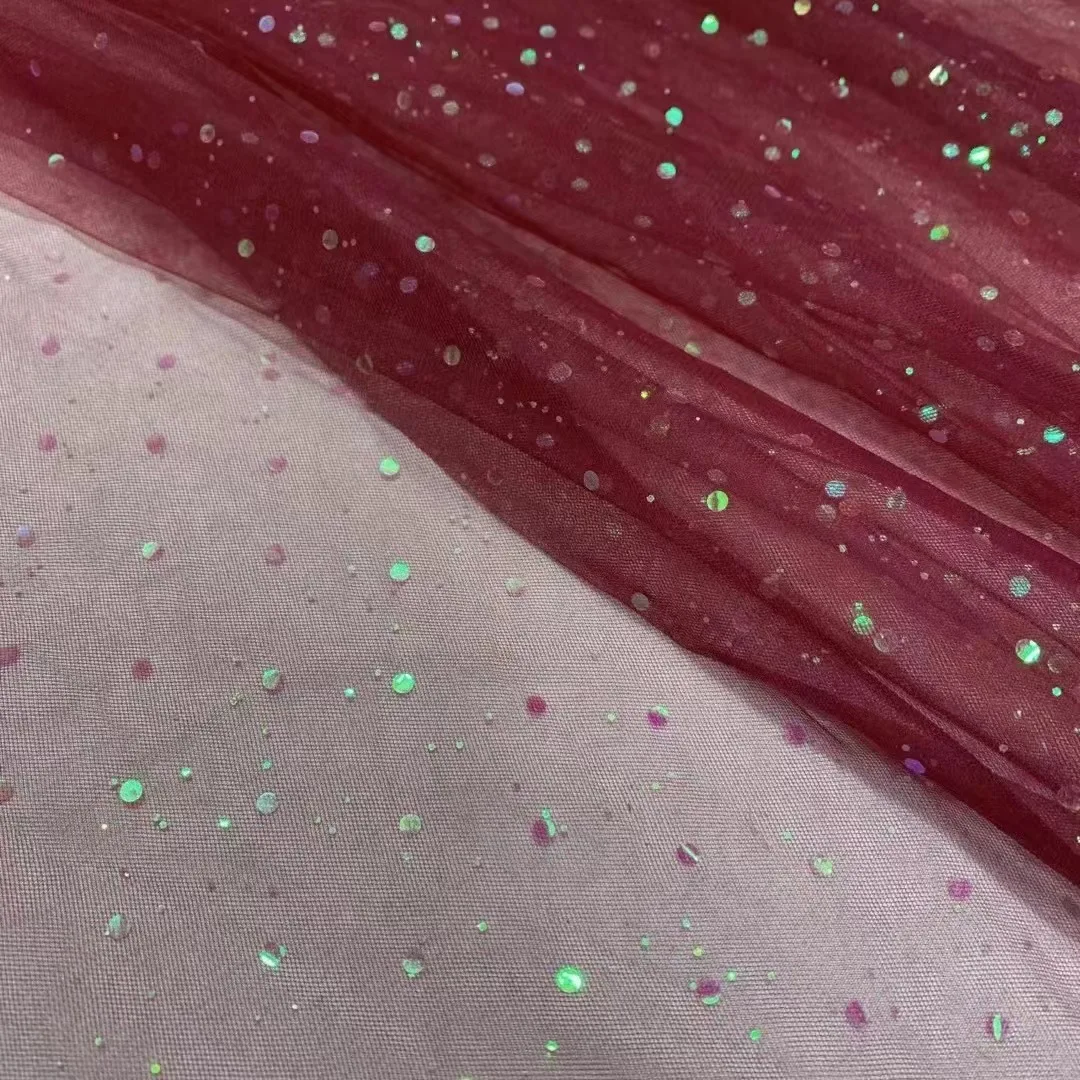 Guangzhou Supplier Free Sample Sparkle Sequins Tulle Textile Children's Skirt Fashion Fabric - 图片 6