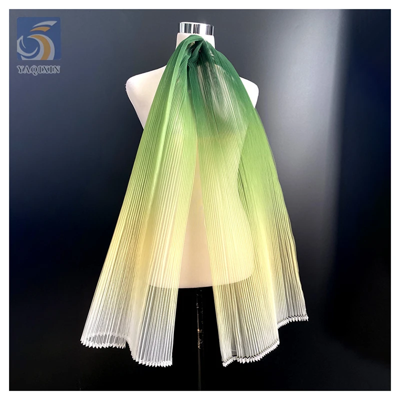 Gradient Stiff Hard Mesh Fabric Polyester Accordion Pleated Tulle Fabric Wedding Dress Background Dec Designer Fabric - 图片 5