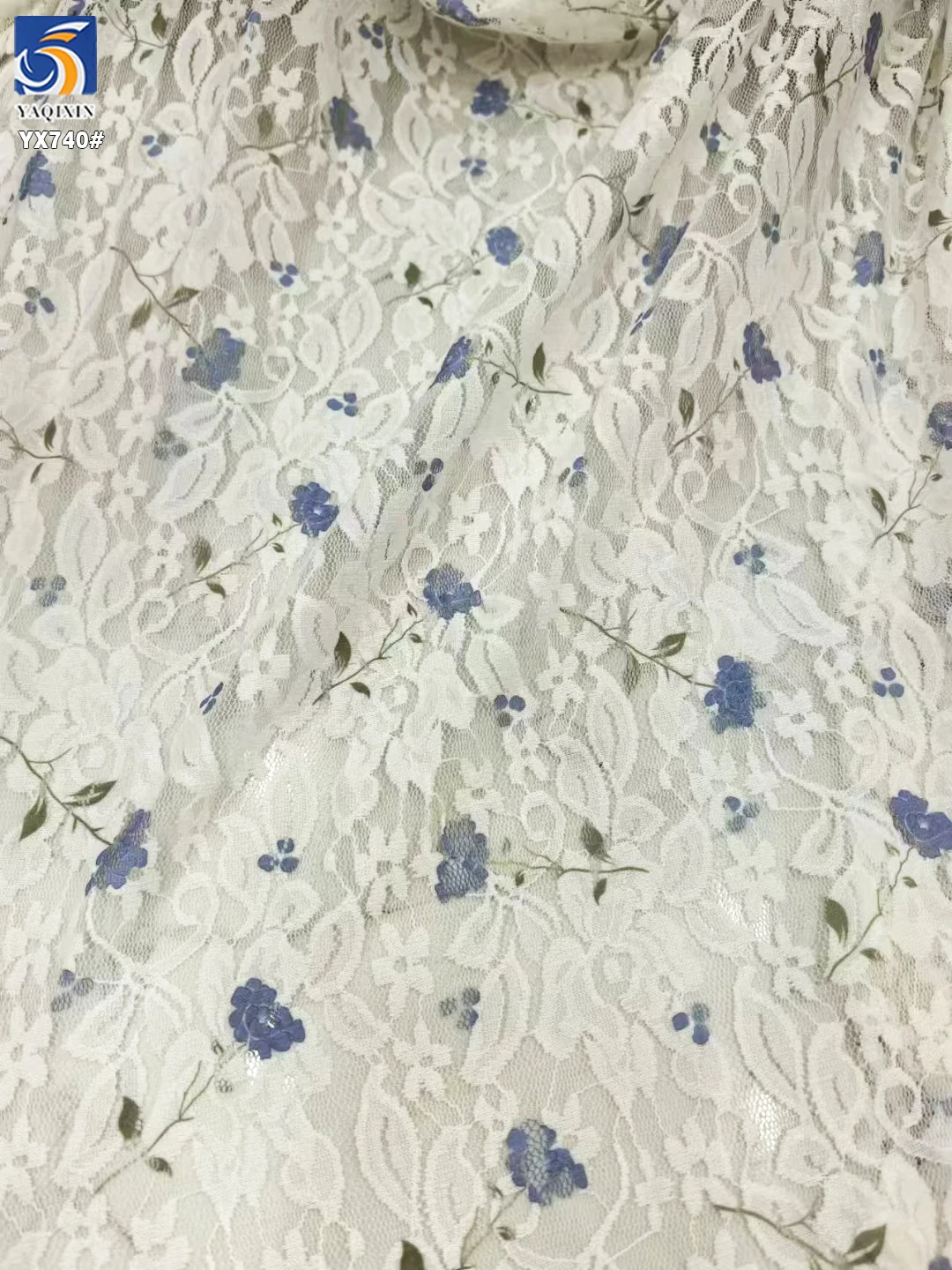 YX740 Ready-made Wholesale Prices Chantilly Lace Fabric Colorful Floral Mesh Lace Fabric Print for Dress French - 图片 6