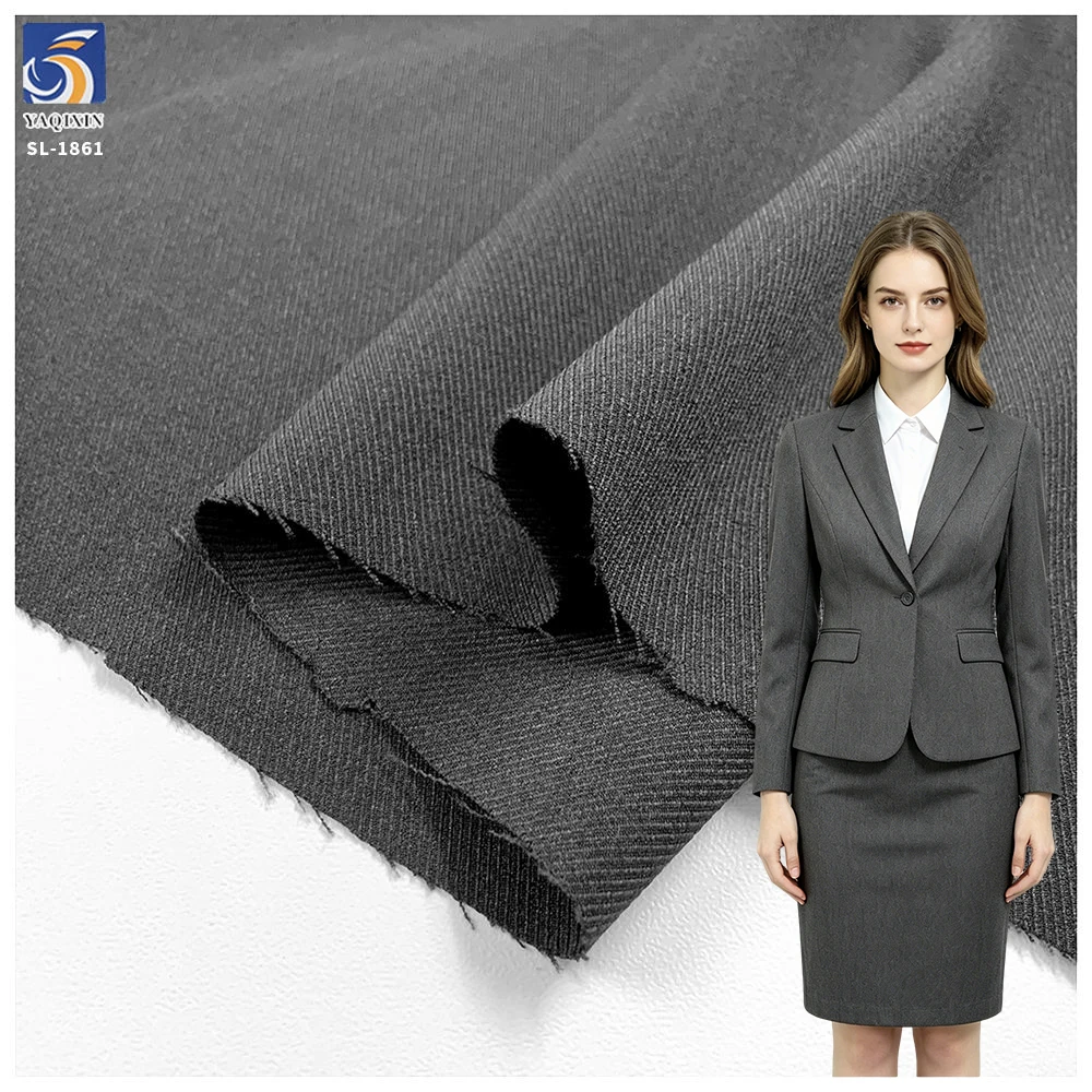 SL-1861 Wholesale 280G 94% Polyester 6% Spandex Blend Stretch Suiting Fabric 150cm for Office Uniforms