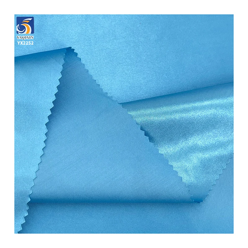 YX92# Malay Oily Glossy Dark Blue Silky Satin Fabric Charmeuse Polyester Duchess Satin Fabric for Pajamas Dress - 图片 4