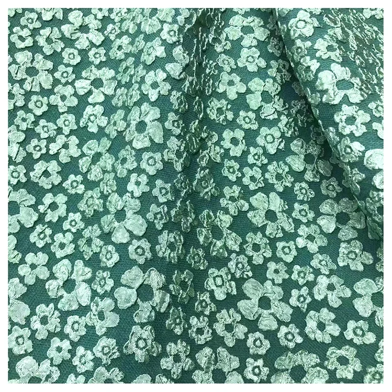 Yaqixin Textile Factory in Stock Small Floral Jacquard Polyester Embossed Textured Jacquard T800 Woven Fabric - 图片 5