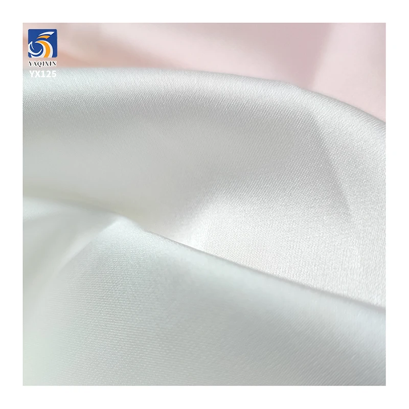 YX125 Wholesale Woven Satin Wrinkle Free Fabric 170gsm Soft Glossy Thick Polyester Satin Fabric - 图片 5