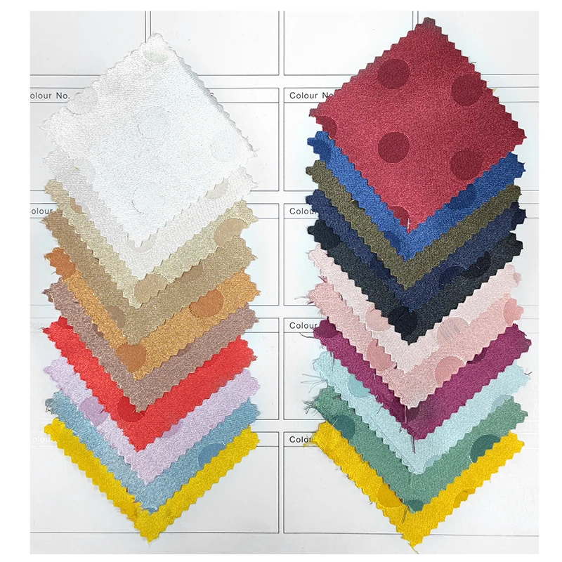 DMF002 Chinese Manufacturer Wholesale Price Polka Dot Jacquard Satin Fabric by the Yard - 图片 3