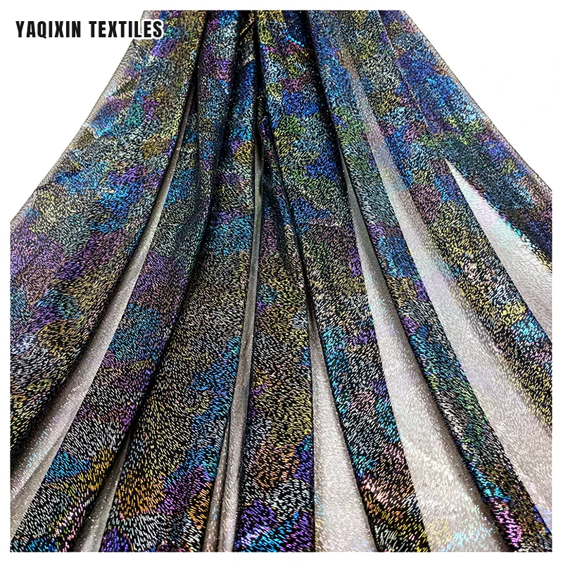 New Function Polyester Tulle Mesh Iridescent Rainbow Printing Reflective Fabric Bronzing Printed Luminous Mesh Fabric - 图片 5