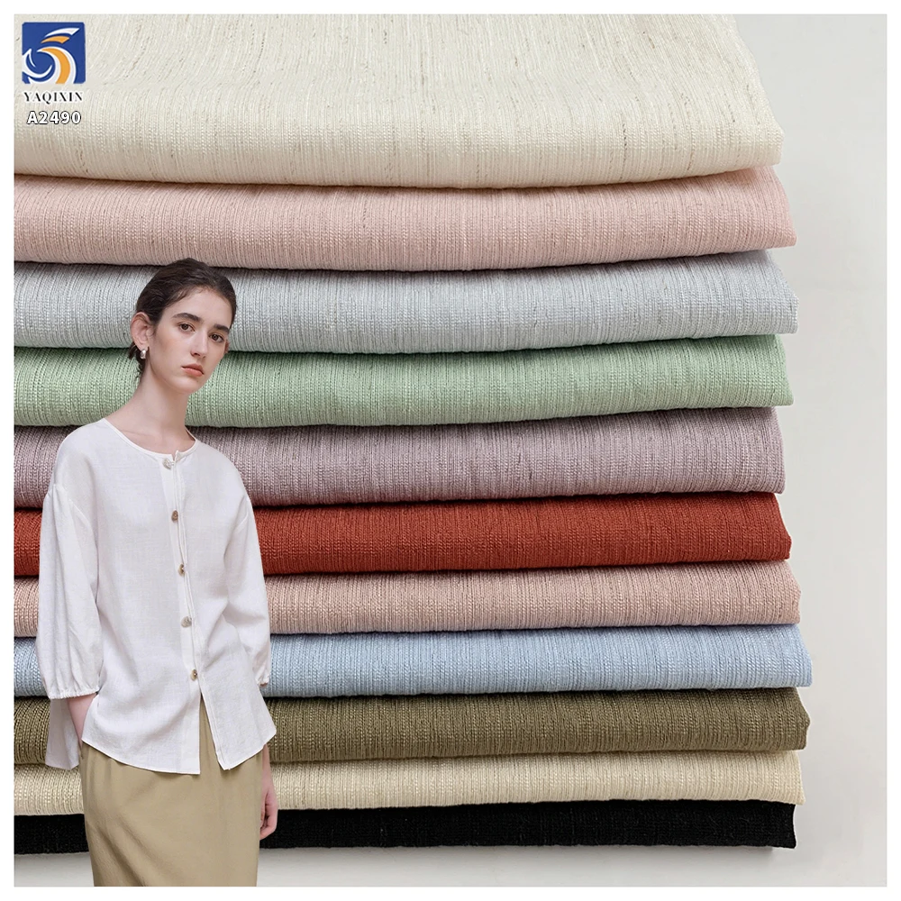 A2490 105g Woven Plain Color Premium Lightweight Linen Fabric for Clothing
