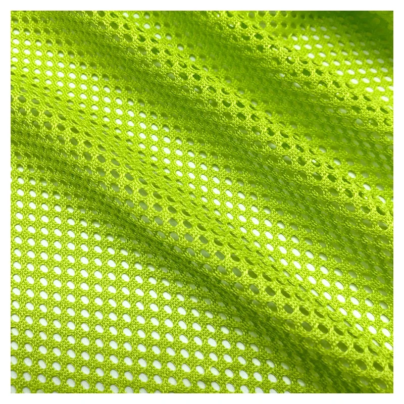 Stock Lot Wholesale Price 250gsm Soft 100%Polyester Tricot Knitted Hexagonal Mesh Fabric for Sports Wear Bags Office Chair - 图片 3