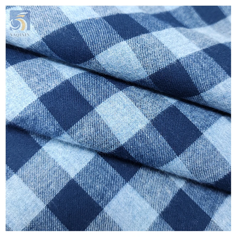 Stock Lot Dark and Light Blue Plaid 100% Cotton Check Fabric Blue Gingham Shirt Yarn Dyed Cotton Check Fabric - 图片 6