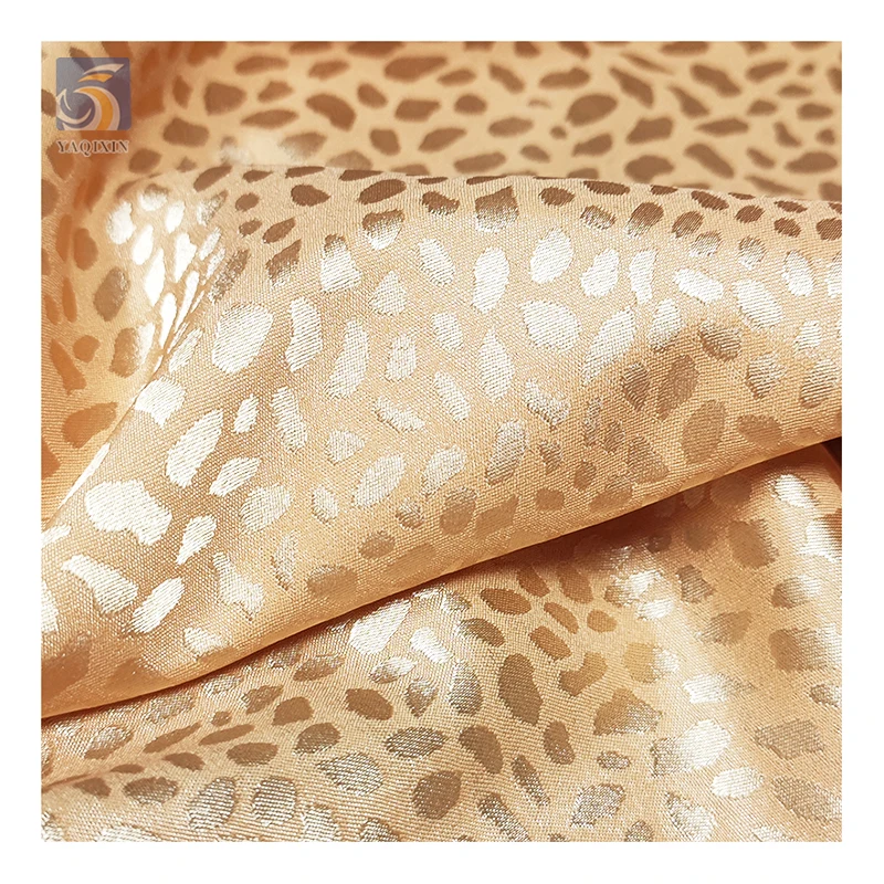 DMF003 Retro Luxury Jacquard Satin Leopard Print Fabric for Clothing - 图片 3