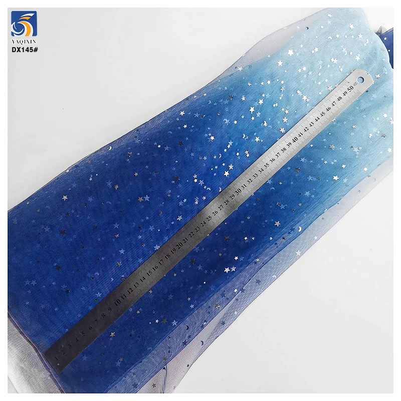 DX145 Wholesale Gradient Glitter Stars Sequin Tulle Mesh Fabric Ombre Stars Tulle Fabric for Girl Dress - 图片 6