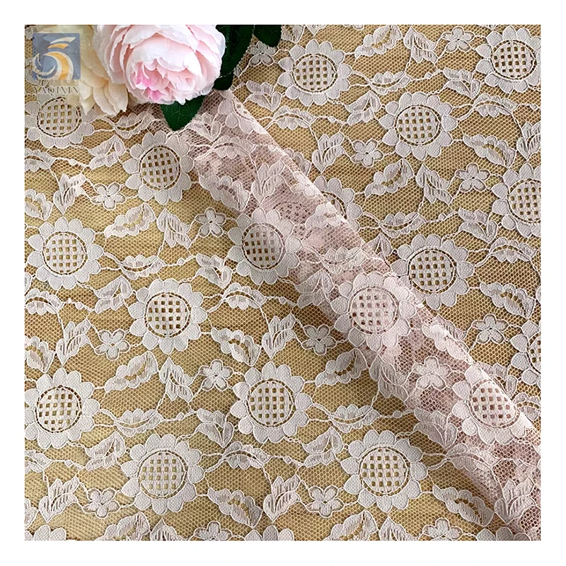 Custom Wholesale Price Lace Jacquard Fabric Textile Keqiao Blouse Dress Chantilly Lace Fabric for Ladies - 图片 6