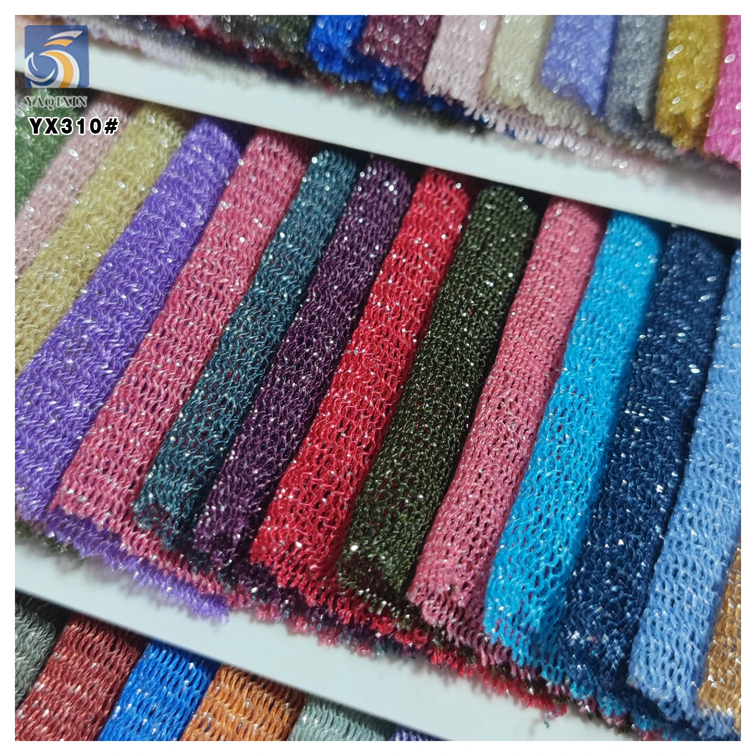 YDM003 Silver Glitter Wedding Tulle Soft 4 Way Stretch Shiny Power Mesh Fabric for Dress/Lingerie - 图片 5