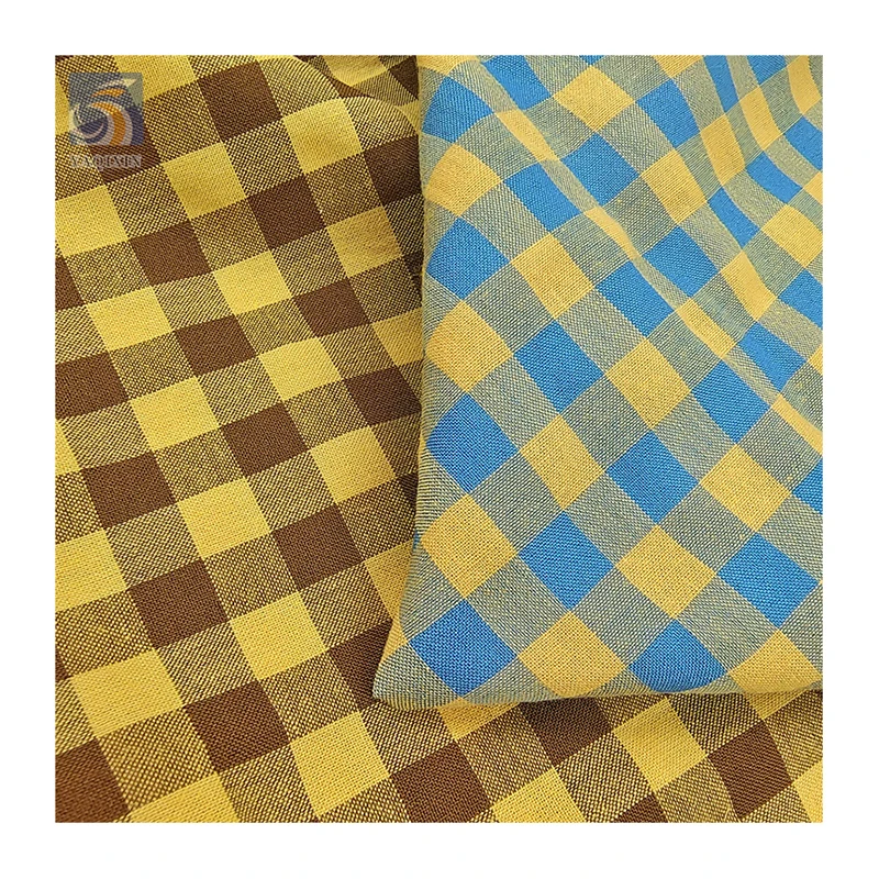YX2740 High Quality Tear-Resistant 50 Polyester 50 Cotton Fabric Blend Yarn Dyed Checkered Square Fabric for Dress - 图片 3