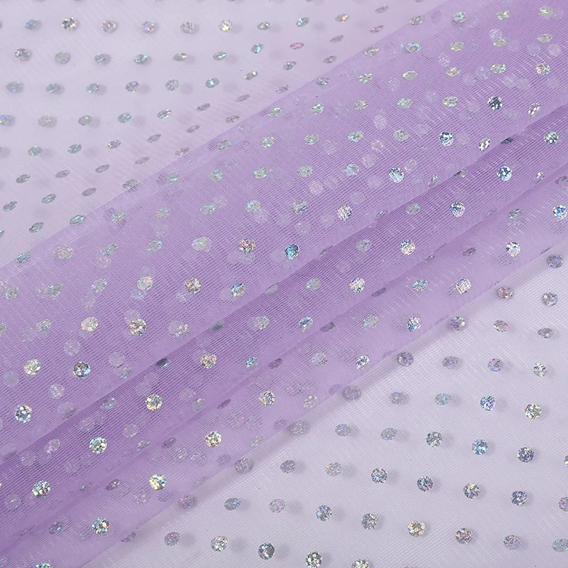 LPM004 Bling Bling Sparkle Diamonds Sequin Fabric Flash Glitter Sequin Tulle Mesh Fabric for Evening Dress - 图片 4