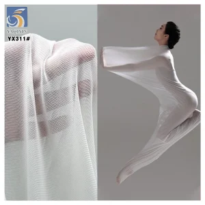 YX311 Ready-made Available Breathable 92 Polyester 8 Spandex Korean Mesh Stretch Fabric for Lining Bottoming Shirt