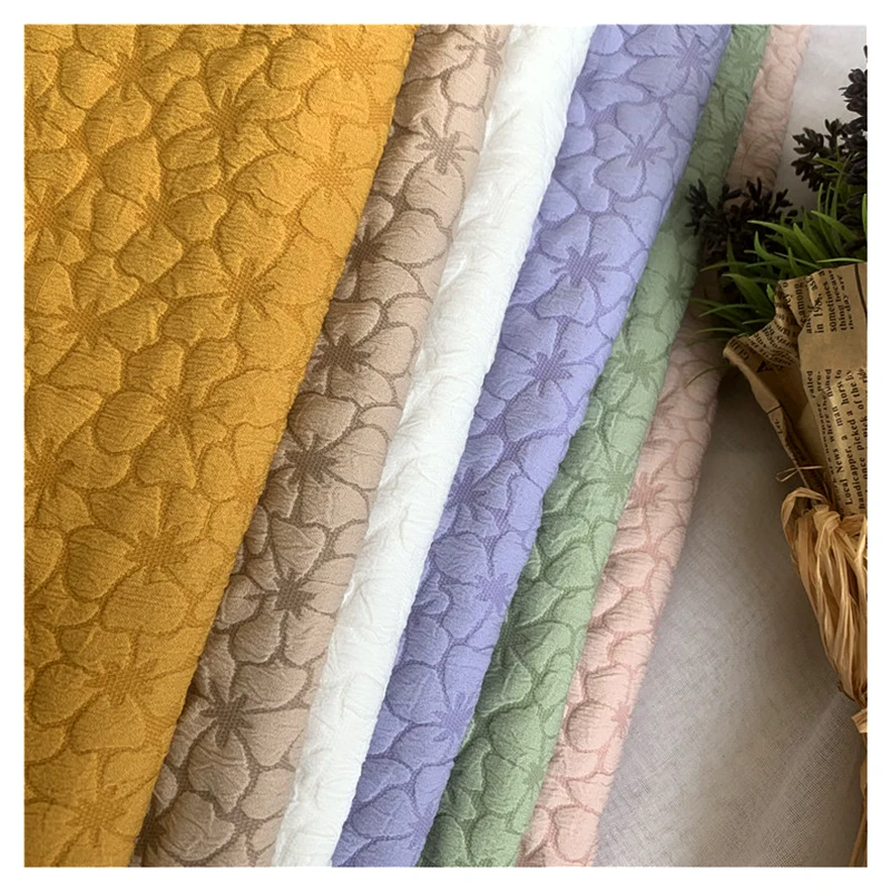 Vintage Poly Jacquard Weave Clothing Fabric Italian Daisy Floral Chiffon Fabric for Dress - 图片 3