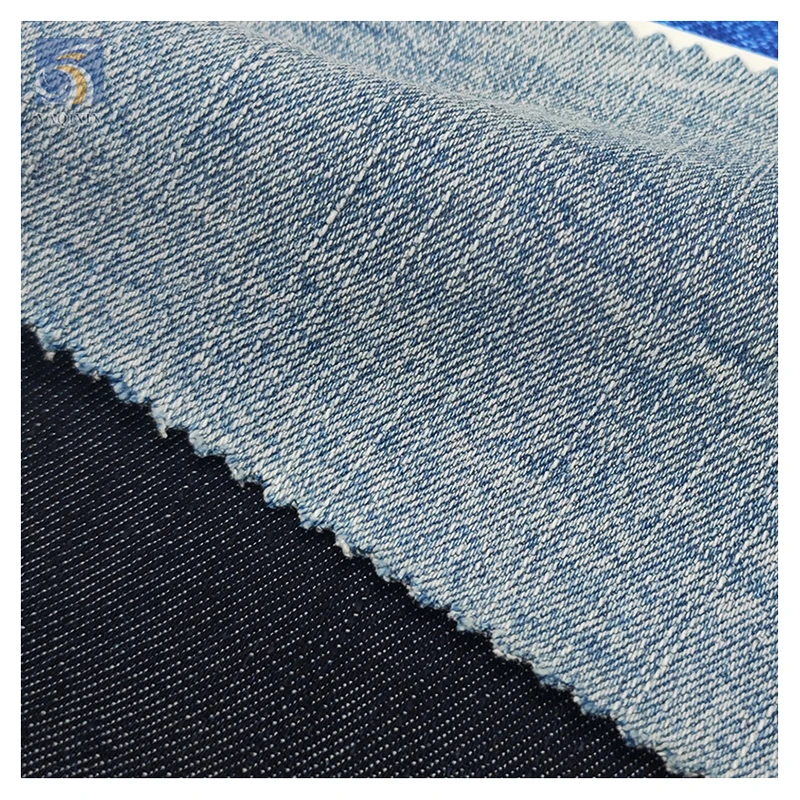 A8880 New 335gsm Washing Color Dyed Denim Fabric Stretch Jeans Pants Cotton Polyester Spandex Denim Fabric - 图片 4