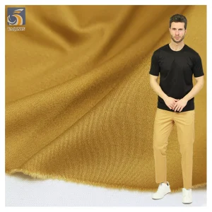 A2026 240gsm Combed Wholesale Khaki Chino Stretch Cotton Mercerized Fabric 50*40 Stretch Spandex Poplin Cotton Fabric
