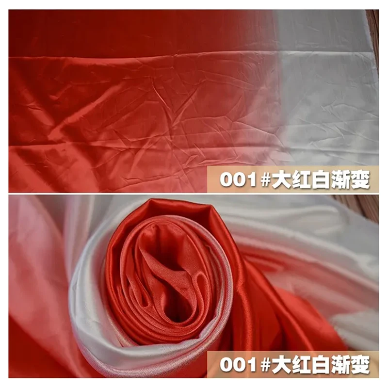 2025 New Design Digital Printed Gradient Ombre Satin Fabric Polyester Imitation Silk Material Satin Fabric Gold Supplier - 图片 3
