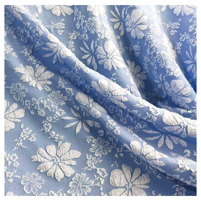 Embossed Bubble Jacquard T800 Jacquard Fabric Mercerised Dresses Children's Fabric Laos Vietnam Fabric - 图片 4
