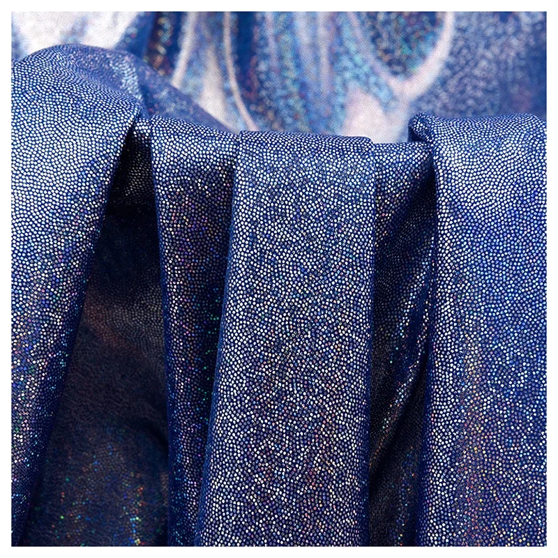 2025 Knit Polyester Spandex Lurex Fabric Shiny Stretch Silver Glitter Metallic Lurex Fabric for Swimwear/Evening Dress - 图片 4