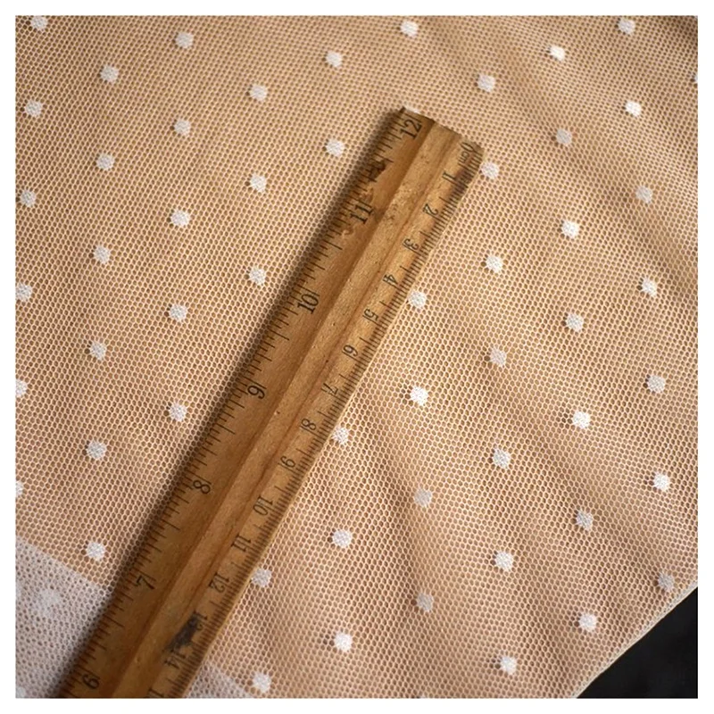 HF2015 Sexy Beauty Stockings Fabric Spandex 4 Way High Stretch Mesh Fabric Swiss Dots Jacquard Lace Mesh Fabric for Lingerie - 图片 5