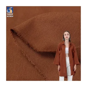 A2380 Best Selling 185gsm Lightweight Washed Super Soft Twill Solid Color 100 Cotton Fabric Woven Garments