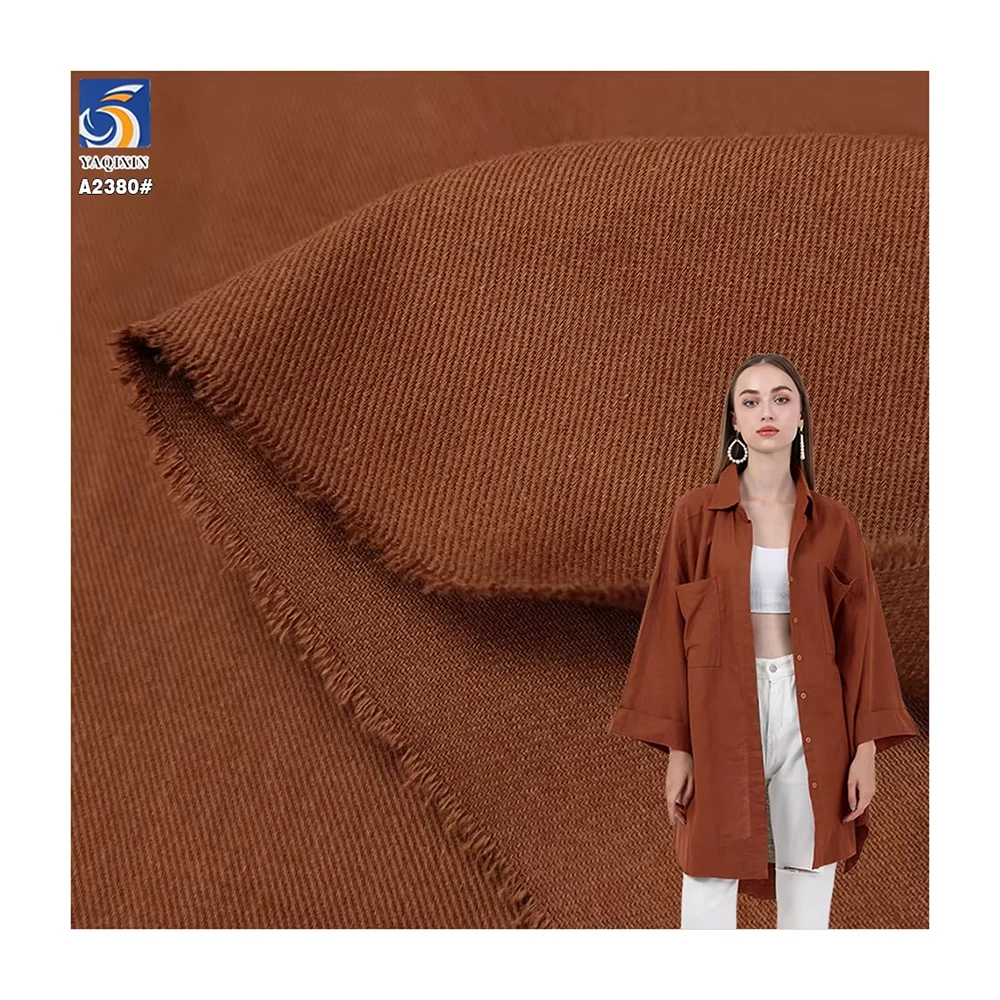 A2380 Best Selling 185gsm Lightweight Washed Super Soft Twill Solid Color 100 Cotton Fabric Woven Garments