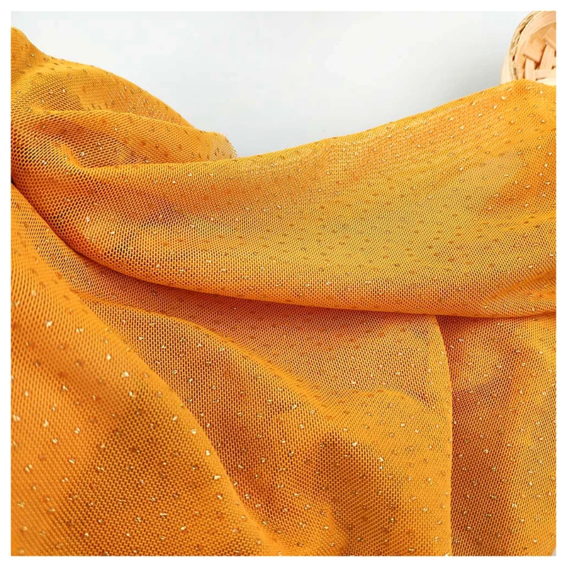 YDM13 4 Way Stretch Glitter Mesh Fabric Soft Sheer Power Net Mesh Fabric With Sparkles - 图片 6