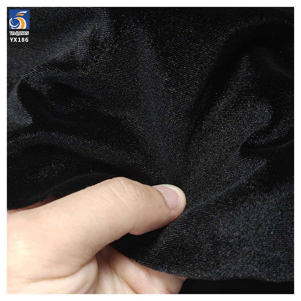 Wholesale 240gsm Soft Knitted Velvet Fabric KS Polyester Spandex Stretch Korean Velvet Dress Fabric for Clothing Garment - 图片 3
