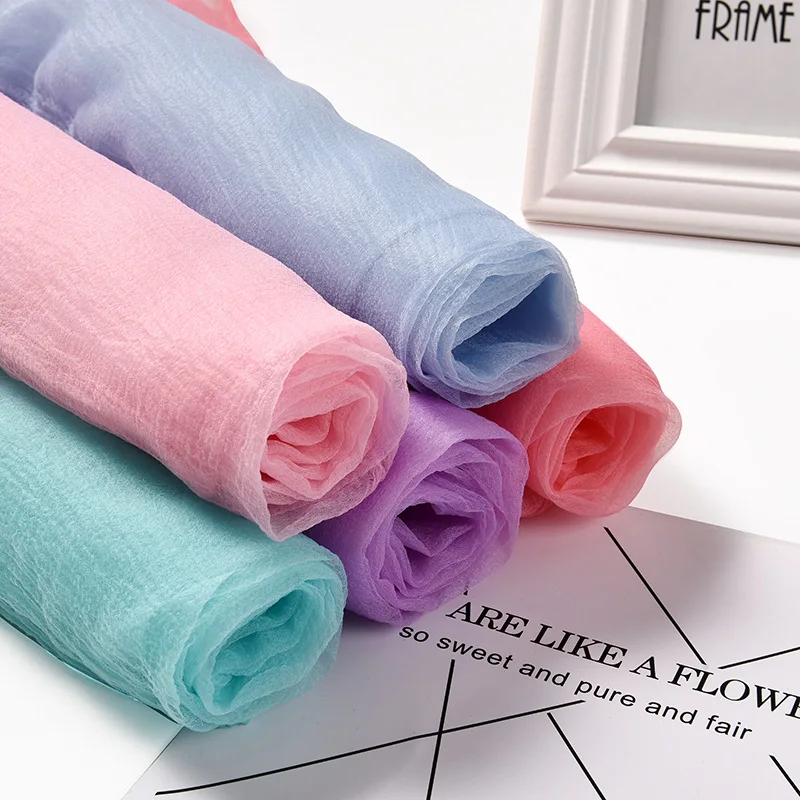 YS-005 Guangzhou Golden Supplier Prices Solid Organza Fabric Moss Crinkle Wrinkle Bubble Seersucker Organza Fabric - 图片 5