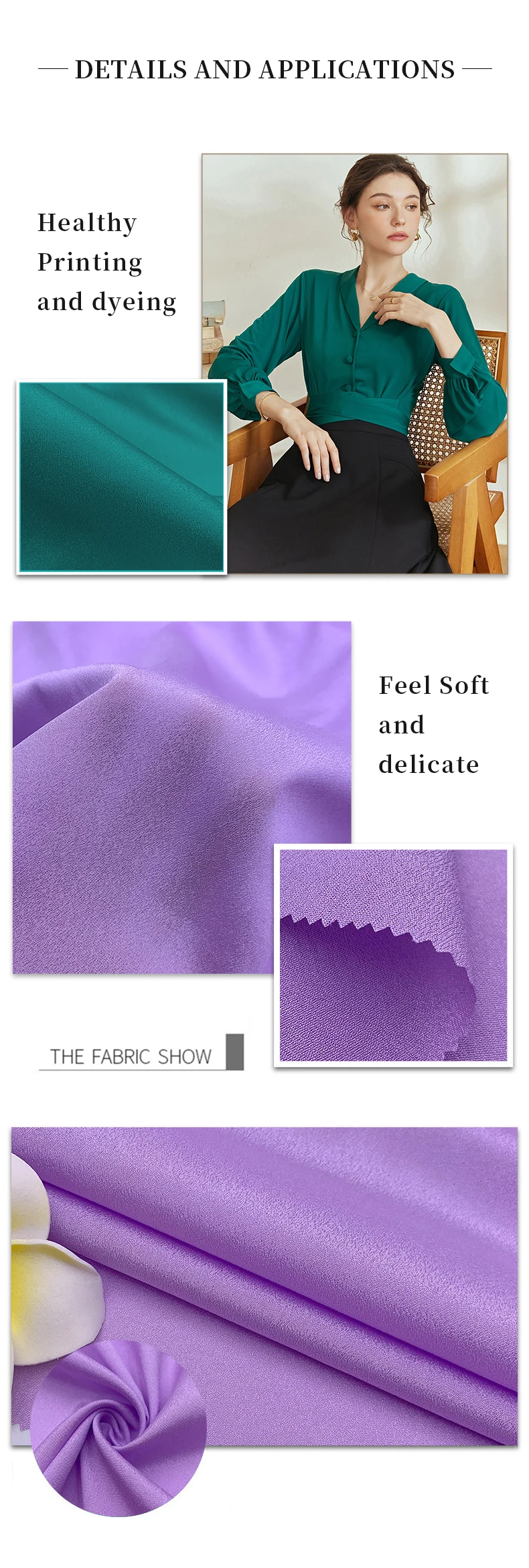 Zhongda Market Polyester Spandex Stretch Moss Crepe Abaya Fabric Shiny Polyester Crinkle Crepe Chiffon Fabric - 图片 4