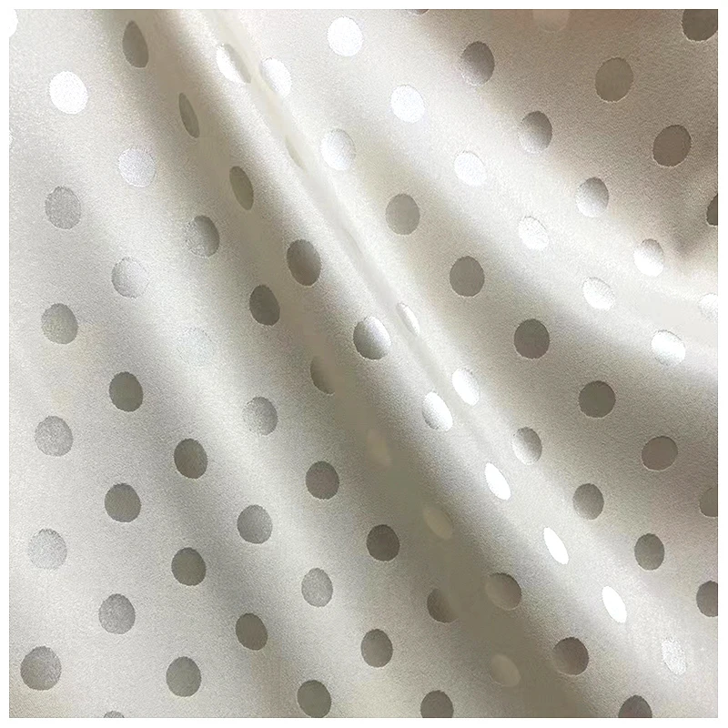 DMF002 Chinese Manufacturer Wholesale Price Polka Dot Jacquard Satin Fabric by the Yard - 图片 5