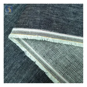 High Quality Herringbone Hemp Cotton Fabric 260gsm Original Color 75/15 Blend Linen/Cotton Fabric for Clothing